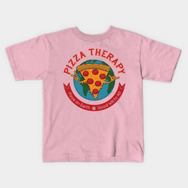 Pizza Therapy Kids T-Shirt by Pizza Therapy Store 